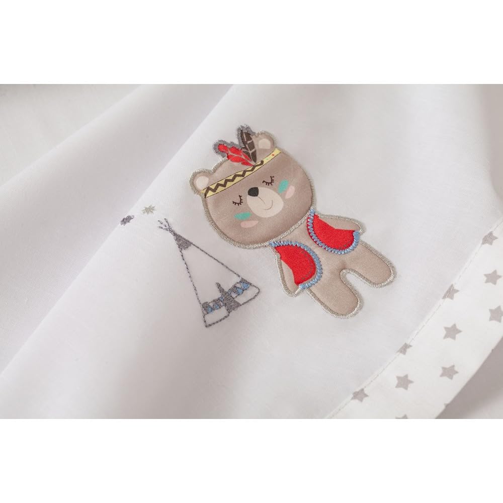 Interbaby Set di lenzuola da miniculla TIPI OSO in bianco e grigio - 450 g
