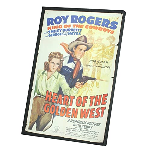 Tableau Heart of the Golden West toile imprimée vintage 60x88cm