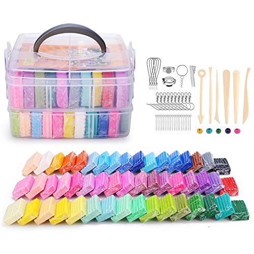 Modeling Clay, Bearals 50 Colors 1.06oz/Block Polymer Clay, Oven Baking Clay Kit with Sculpting Tools, DIY Color Clay for Kids & Adults
