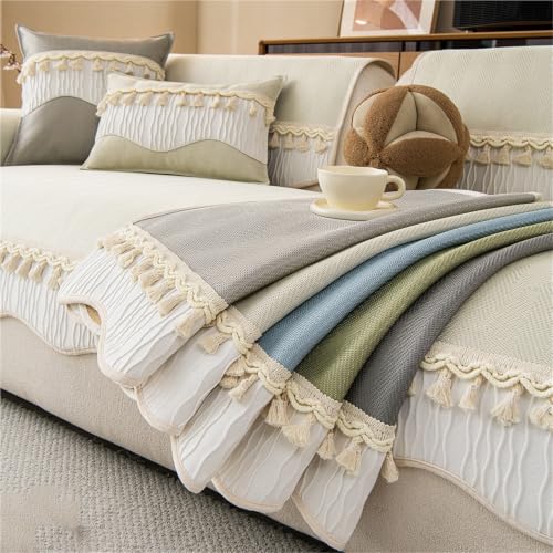 Cojín de sofá de seda de hielo antideslizante y fresco de 90*160cm para protector de muebles 6