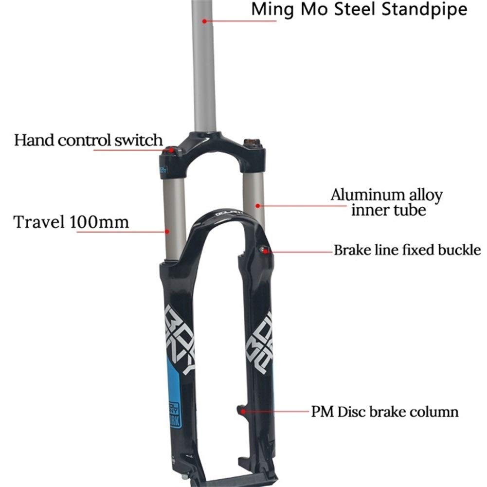 Forcella Bici 26/27.5/29er MTB Forcella Meccanica in Lega di Alluminio Forcella Ammortizzata a Molla per Bicicletta da Viaggio 100mm QR