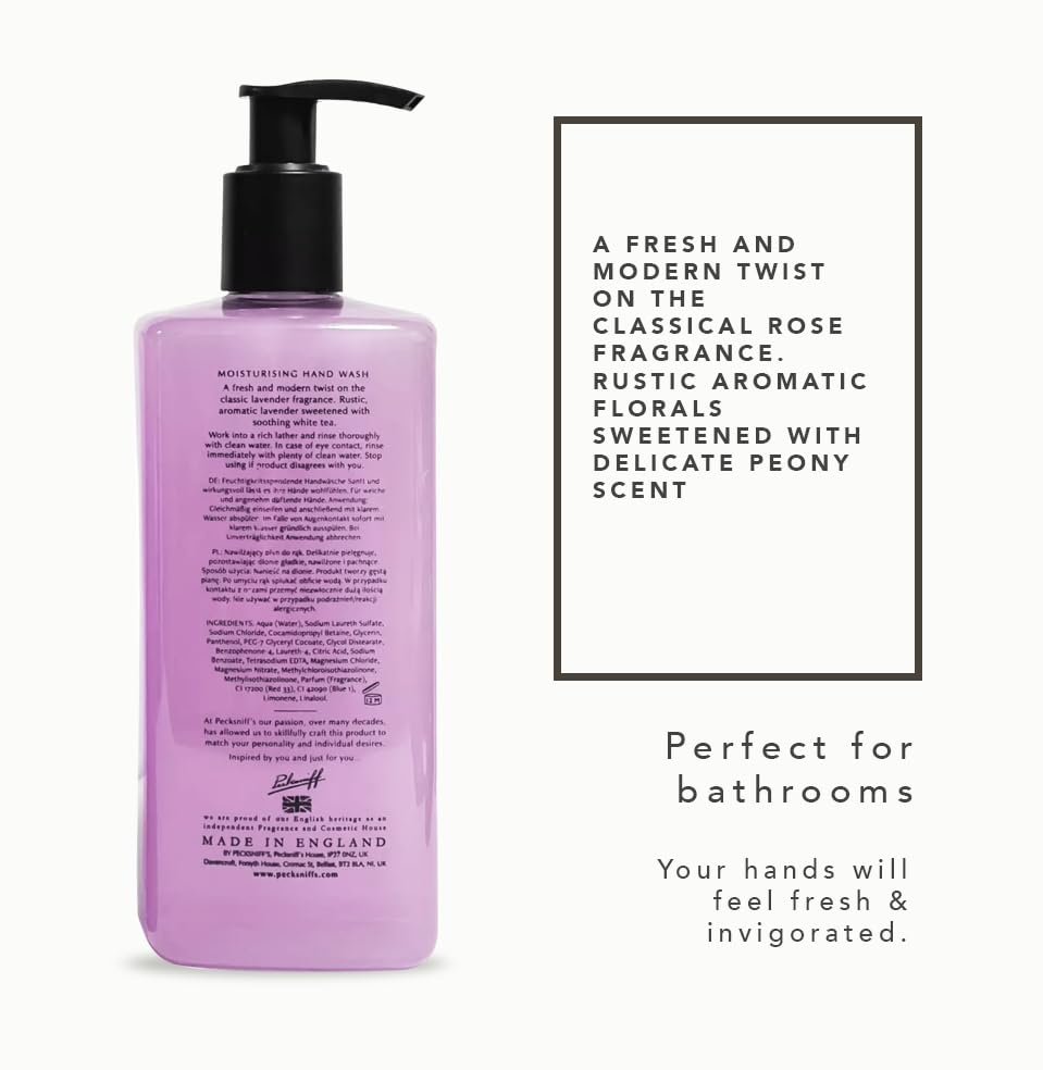 Miniatura 3 de Pecksniff's Lavado de manos de 16.9 onzas líquidas (rosa y peonía) - Limpiador suave para pieles sensibles - Hidratante e hidratante - Lavado de
