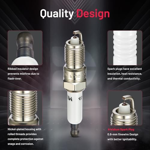 Image of BDFHYK Set of 8 Iridium Spark Plug Compatible with Buick Allure,Compatible with Cadillac ESV CTS, Tahoe, Yukon, H2, Firebird 4.8L 5.3L 5.7L 6.0L 6.2L 6.6L 7.0L 8.1L V8 Replacement for 41-110