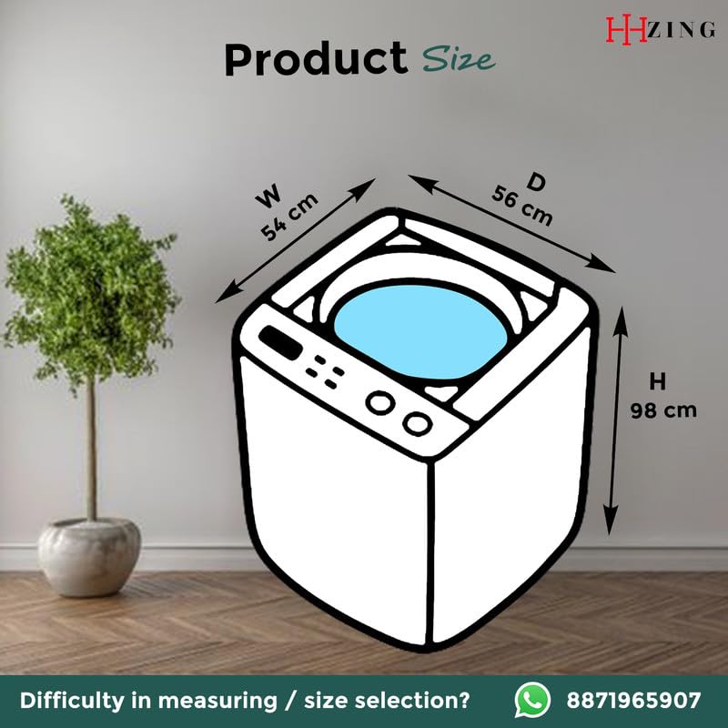 Image of Waterproof Washing Machine Cover Fully Automatic Sutaible for Samsung Model 8.0 kg Ecobubble Top Load, WA80BG4441BG (54 x 56 x 98 cms) Solid Blue Print