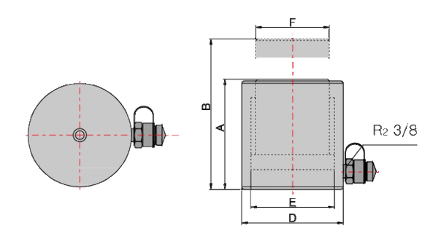 Einzelwirkender Hydraulikzylinder (10 Ton, 100 mm) (YG-10100)