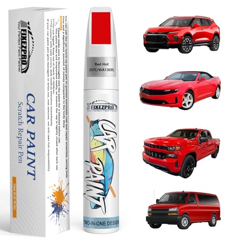 Image of Red Hot(G7C /WA130X) Touch Up Paint for Chevrolet, Car Paint Scratch Repair Remover Pen Color Exact Match, Quick and Easy Fix Automotive Chips and Nicks Scuff