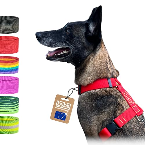 Bub’s® Arnés Perro Grande Antitirones - Forma de H - Dog Harness, Pechera para Perro (Grande, Rojo)