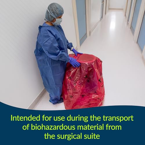 Image of TIDI 5540RS TIDIShield Transport Cover for Ring Stand ― Post-Case Ring Stand Containment Cover ― Red with Biohazard Symbols ― Quantity: 20 Transport /Containment Covers ― Medical Supplies