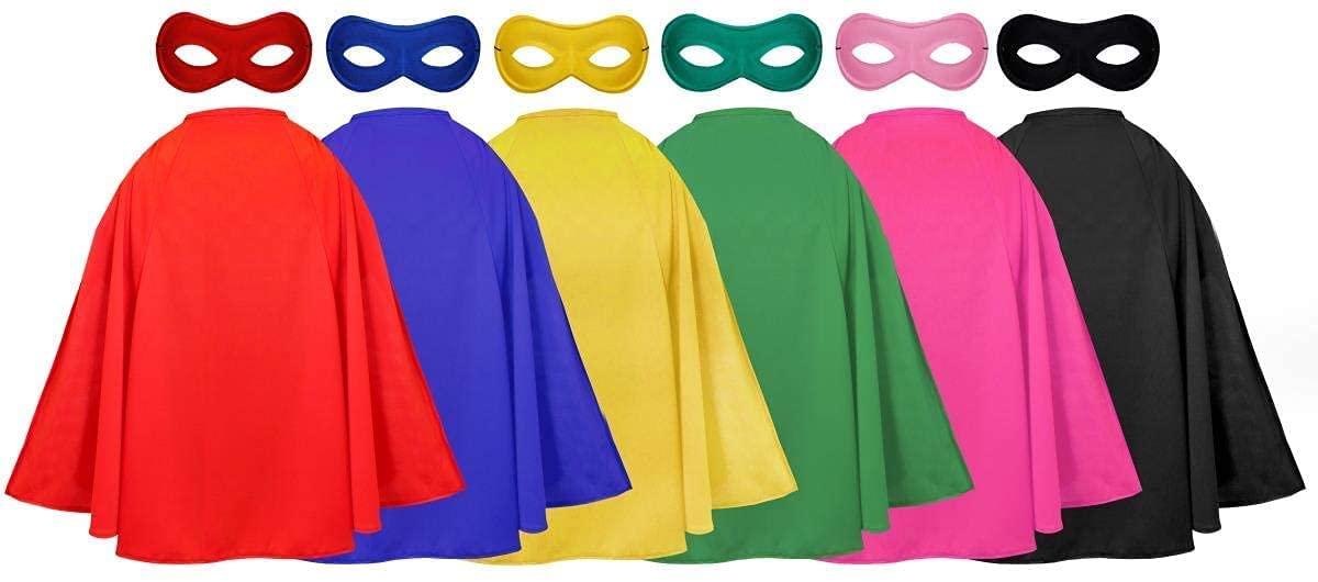 Set di accessori da supereroe per adulti, mantello blu e maschera per gli occhi abbinata, set di accessori per costume da supereroe da uomo e donna