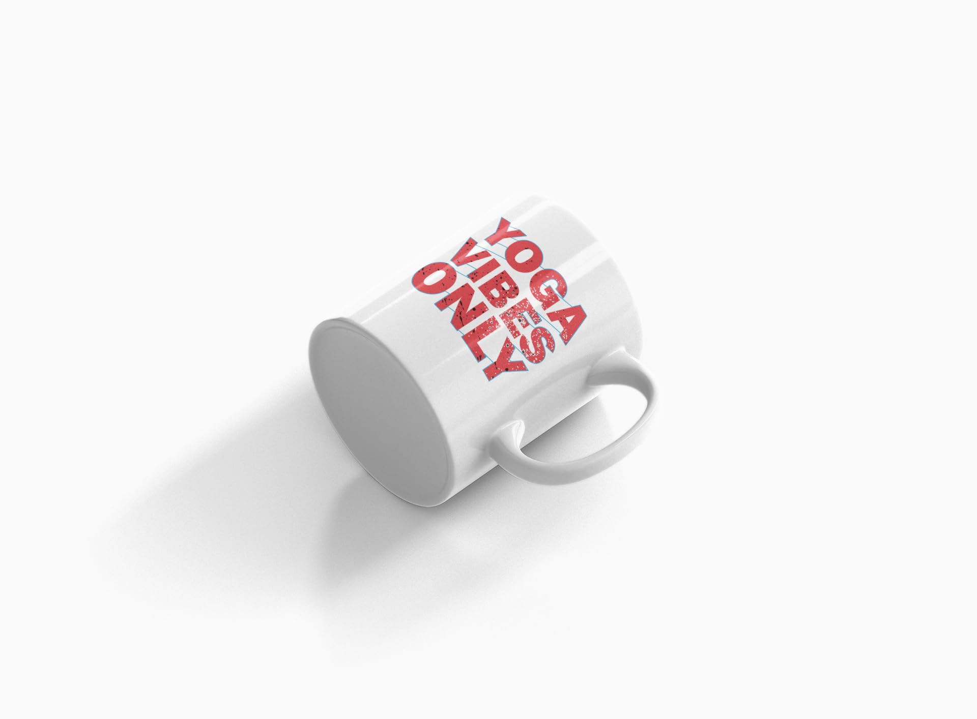 Yellow Orrange Yoga Vibes Only Printed Ceramic Coffee Mug 250 Ml 2