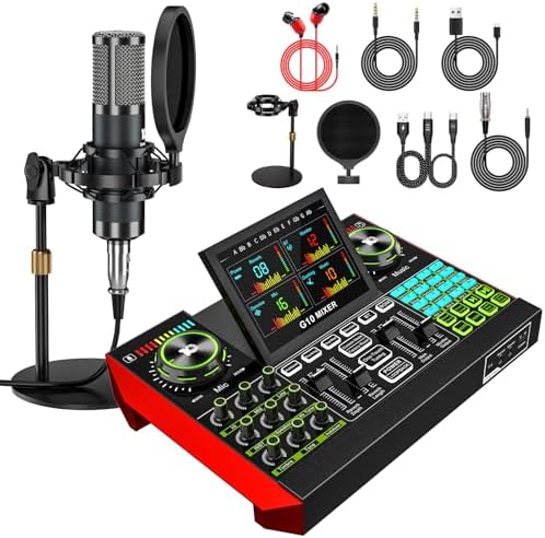 G10 DJ & Podcast Equipment Bundle, Audio Interface with Cardioid ...
