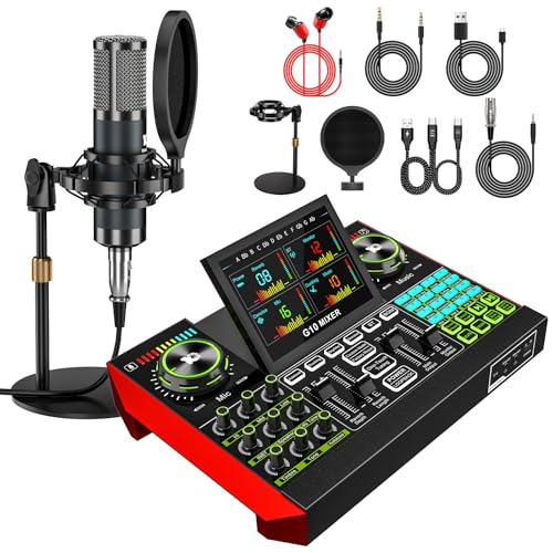 G10 DJ & Podcast Equipment Bundle, Audio Interface with Cardioid ...
