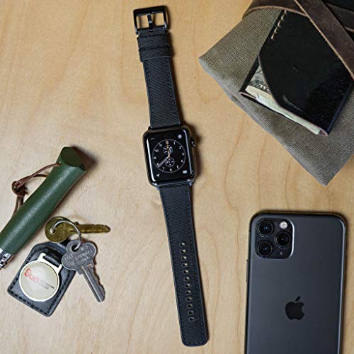 Image of BARTON WATCH BANDS - Cordura Fabric & Silicone Hybrid Watch Bands Compatible with Apple Watch Models - 1, 2, 3, 4, 5, 6, 7, 8, 9, 10, SE, Ultra & Ultra 2