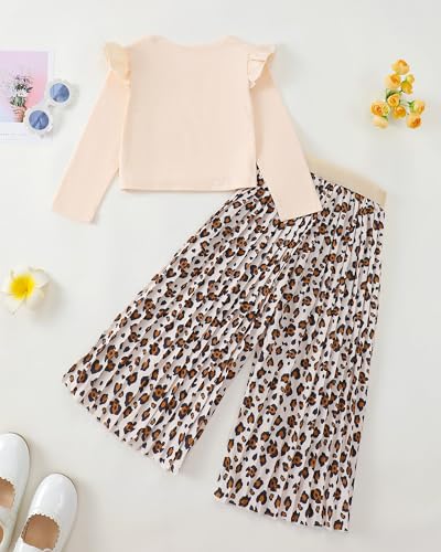 Kids Toddler Girl Clothes Winter Fall Outfit Ruffle Shirts Floral Pleated Pants Set Girls 2 Piece Oufits4