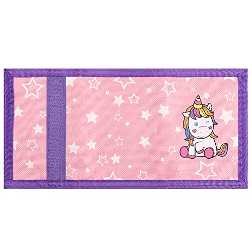 Image of Kids Wallet for Boys Girls Teens Trifold, Canvas Toddler Wallet for Boys, Cute Zipper Wallets Youth with Coin Pocket Card Holders, Novelty Wallets for Childrens Birthday Gifts, Unicorn 01, 0.4