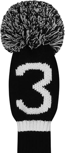 Miniatura 5 de Scott Edward Knit Golf Club Cover with a Pom Set of 5 Head Covers Protect Driver Wood(460cc) 1 Fairway Wood2 and HybridUT2 with Rotating Club Number