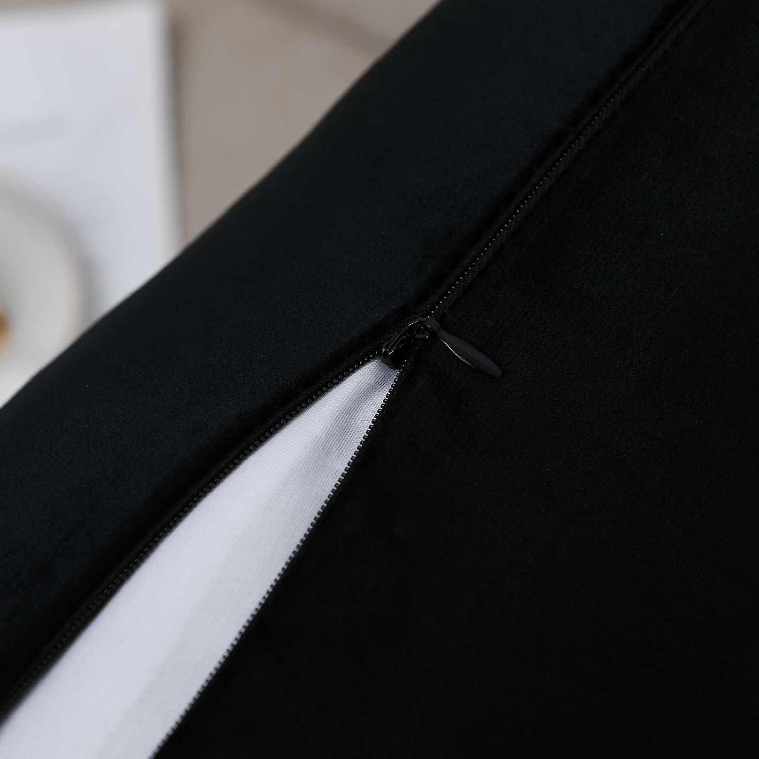 WACOMECO Velvet Throw Pillow Covers - Pack of 2 Soft Decorative Cushion Covers Cases with Gold Leather for Sofa Bedroom Livingroom Car, 20 x 20 in, Black and White - Image 4