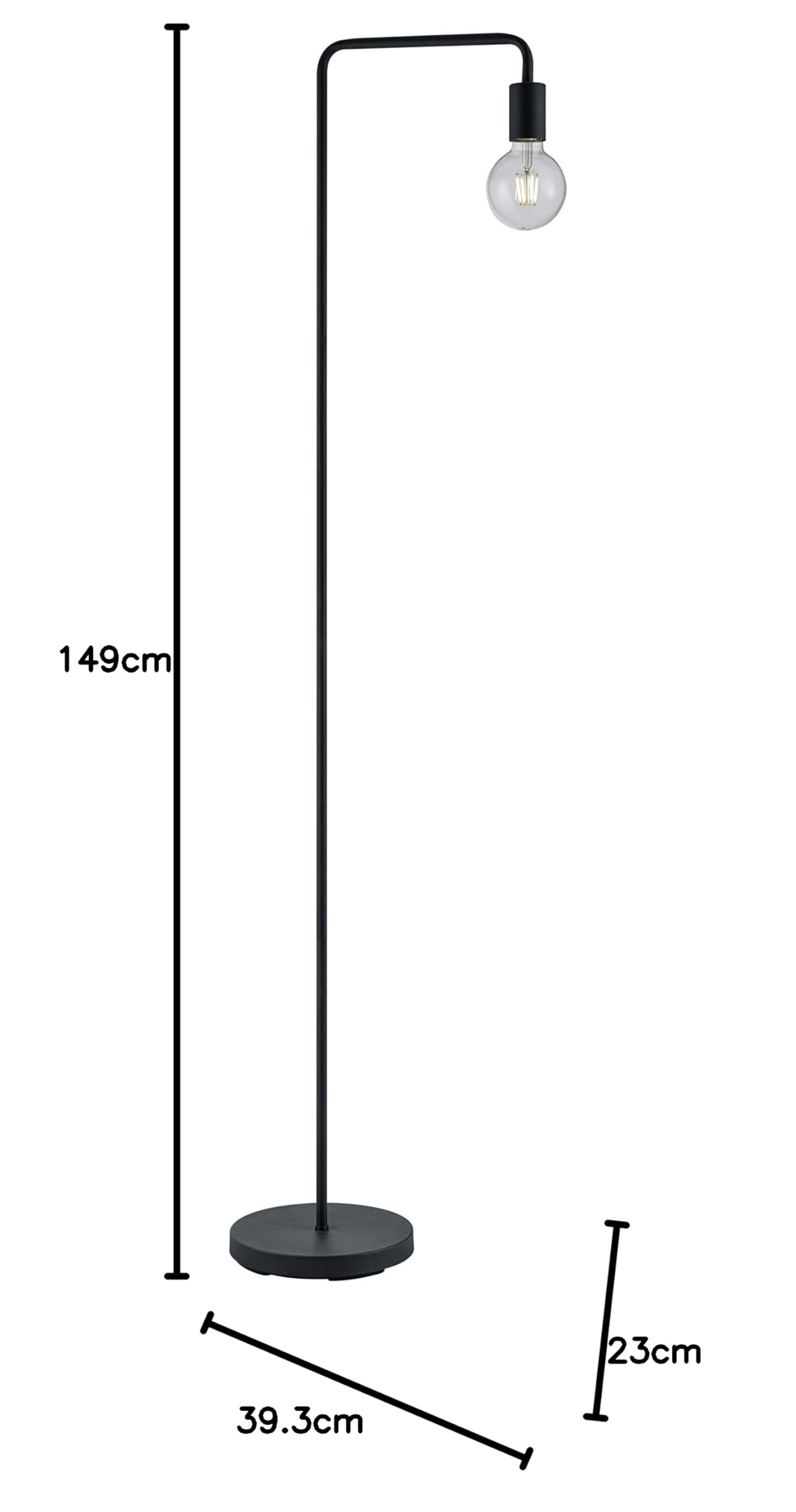 Trio Leuchten Lampa podłogowa Diallo 408000132, metal czarny matowy, bez 1 x E27