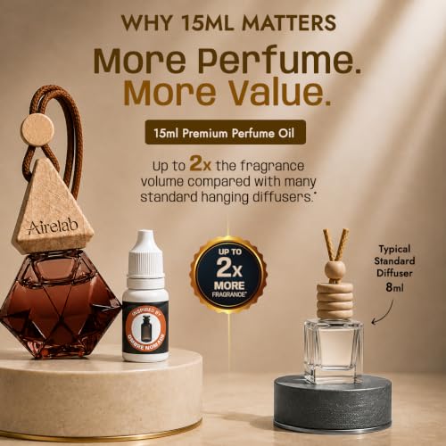 Image of Car Air Freshener | 15ml Refillable Perfume Oil with Wooden Diffuser Hanging Pod | Fragrance Inspired by Ombre nomad | Long Lasting Car Perfume | 60+ Days