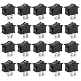 DIYhz 20 Pcs Environmental Protection Boat Rocker Switch AC 6A/250V 10A/125V 2 Solder Lug SPST On/Off 2 Pin Mini Boat Rocker Switch for Electrical Products