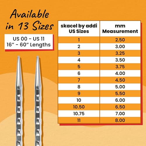 Image of skacel by addi Rocket 2 (Squared) Circular Knitting Needles, Fixed 20 Inch (50 cm) Plated Brass Tips with Flexible Nylon Cord, 4 mm (US Size 6)