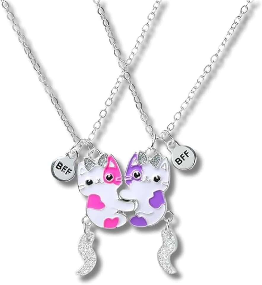 Colar Melhores Amigas Best Friends Amizade Gatinhos Bff Par