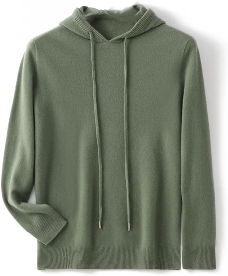 Mens First-Line Ready to Wear Hoodie 100% Wool Knitted Sports Sweater Pullover