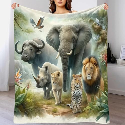 Couverture microfibre éléphant chaude et douce 100x130 cm pour lit - 6