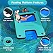 CALOBANA 10ft x 6ft Inflatable Floating Dock with Mesh, Lake Floats with Boat Ramp Tanning Pool Lounger Water Hammocks for Family Party Pool Sea River Dock Boat, Mint Green & Blue
