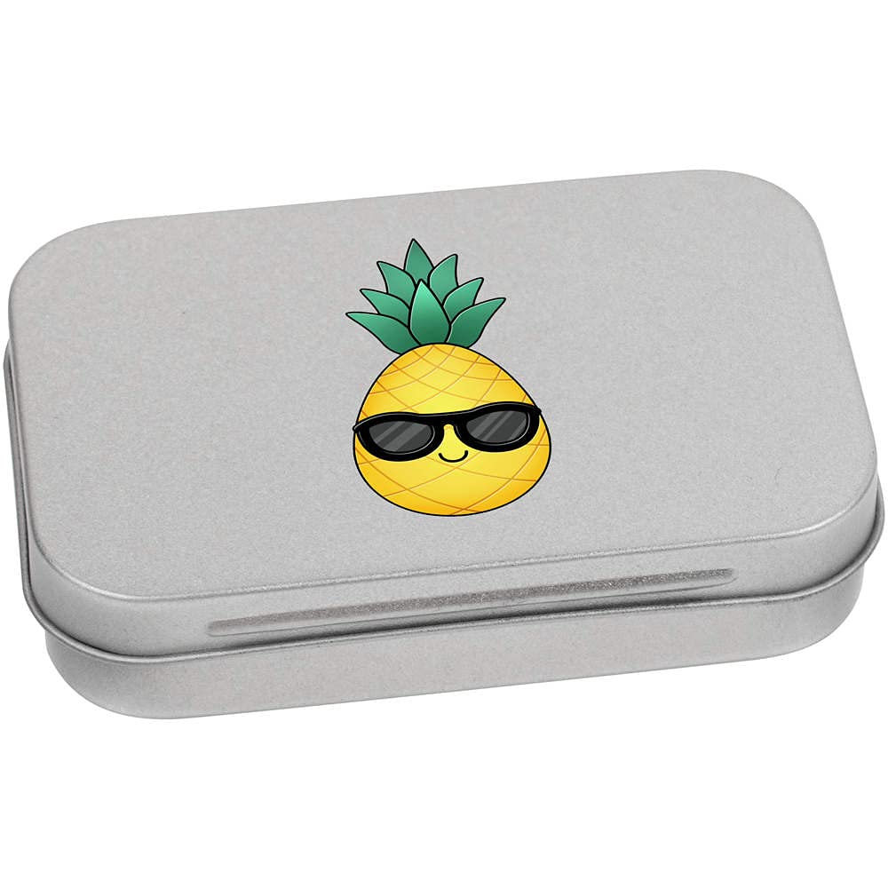 Azeeda 95mm 'Cool Pineapple' Metal Hinged Tin/Storage Box (TT00146091)