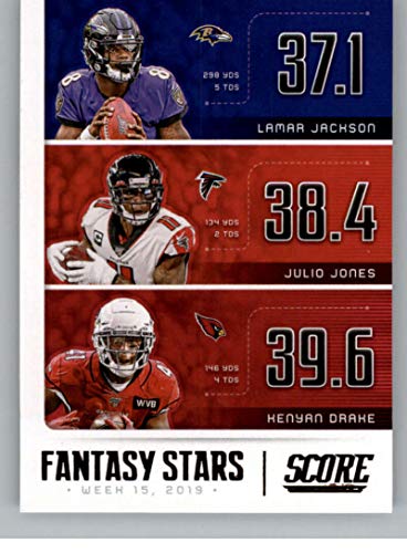 2020 Score Fantasy Stars Football #15 Julio Jones/Kenyan Drake/Lamar Jackson Atlanta Falcons/Arizona Cardinals/Baltimore Ravens Official NFL Insert Trading Card By Panini America