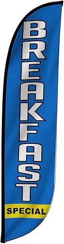 LookOurWay - Bandera de plumas con temática de restaurante, 12 pies (hardware no incluido)