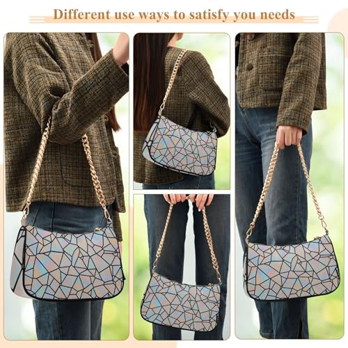 Colorful Geometric Gray Ladies Shoulder Bag for Women Classic Purse Hobo Totes Animal Clutch Handbags Zipper Closure 5