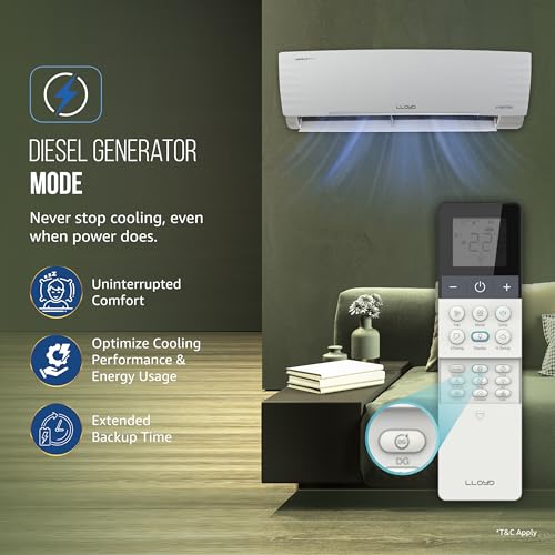 Lloyd 1 Ton 5 Star Inverter Split AC, 2026 New Star Rated (6 in 1 Convertible, Cools Up To 54°C, DG Mode, Ice Clean, Smart 4 Way Swing, Turbo Cool, Installation Check, White, GLS12I5GGGGR) 10 51o4QdDmt4L