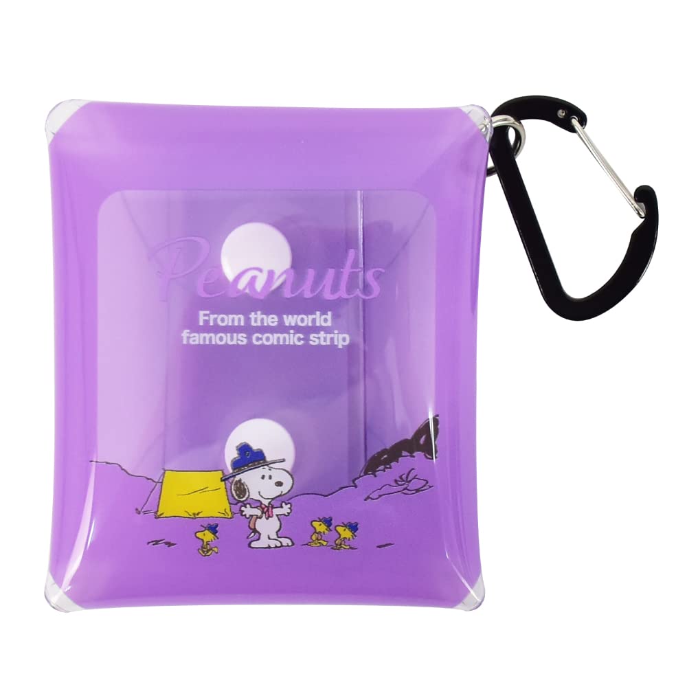 Snoopy SPZ-3120 Women's Earphone Pouch, Accessory Holder, Mini, Wired/Wireless Storage, Air Pods/Pro, Clear Multi Case, SS Size, Purple