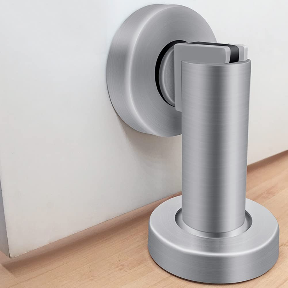 1pcs,Fermaporta magnetico in acciaio, fermaporta silenzioso, fermaporta magnetico in acciaio inossidabile spazzolato ，Tappi per porte