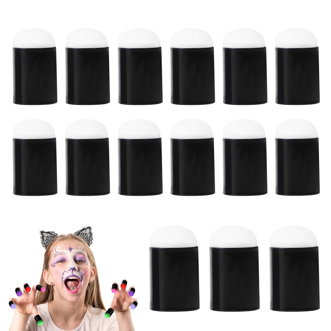 15 Stück Malschwämme Mit Griff - Perfekt Für Kartenbasteln & Kunstprojekte