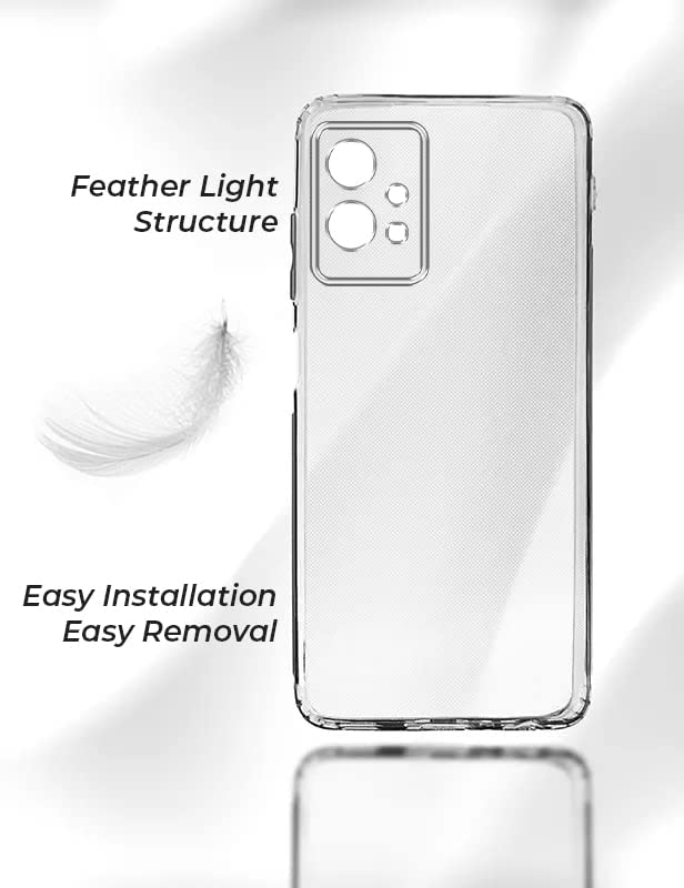 Image of Jkobi Silicone Back Cover Case for Vivo Y75 5G | Y55 5G (Clear Shockproof Case with Camera Protection | Soft and Flexible | Transparent)