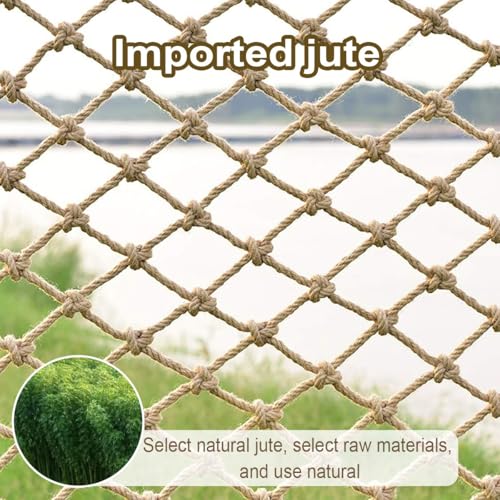 Rete di sicurezza anti-caduta per bambini per animali domestici e gatti, corda di iuta intrecciata a mano e corda di canapa, robusta rete per la sicurezza del giardino e del parco giochi, dimensioni