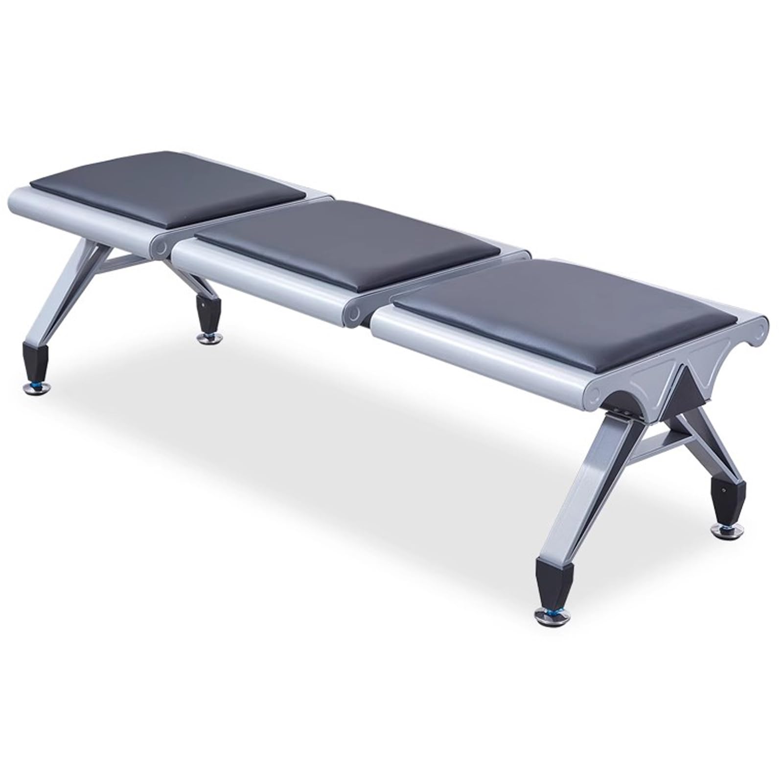 WDSOPK 3-Seat Waiting Room Chairs Office Lobby Bench Airport Reception Seating Black Chairs for Schools & Banks