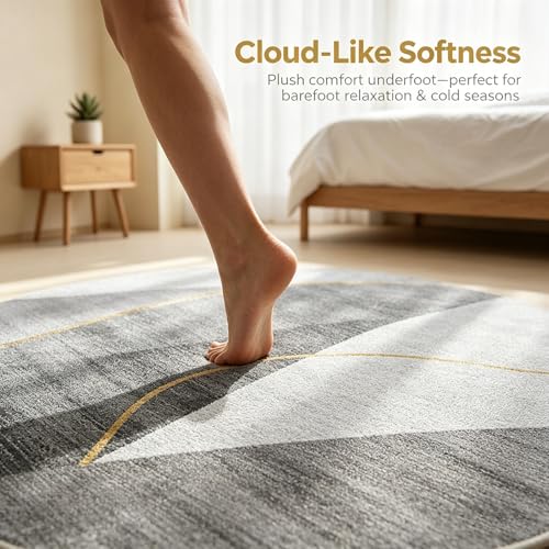 Tapis sol rond antidérapant lavable en machine 80x80cm intérieur - 4