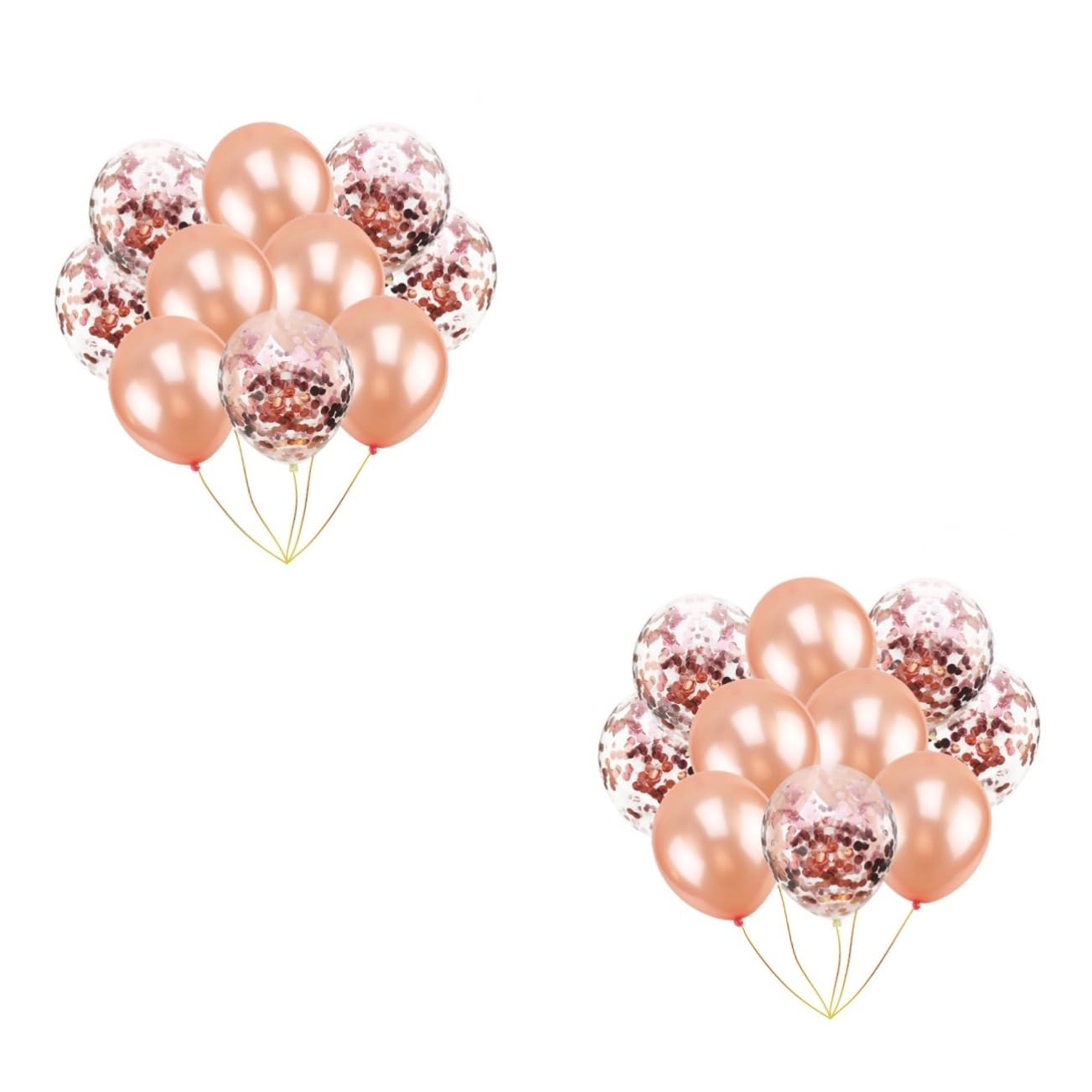 ibasenice 60 Pz Palloncini Nuziali Abito Tuta Flash Palloncini Matrimonio in Tinta Unita Trasparenti Con Coriandoli Da Festa Proposta Oro Rosa