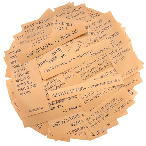 TriluckyDeco 50 PCS Bible Verses Love Stickers, Inspirational KJV Scripture Decals, Vintage...
