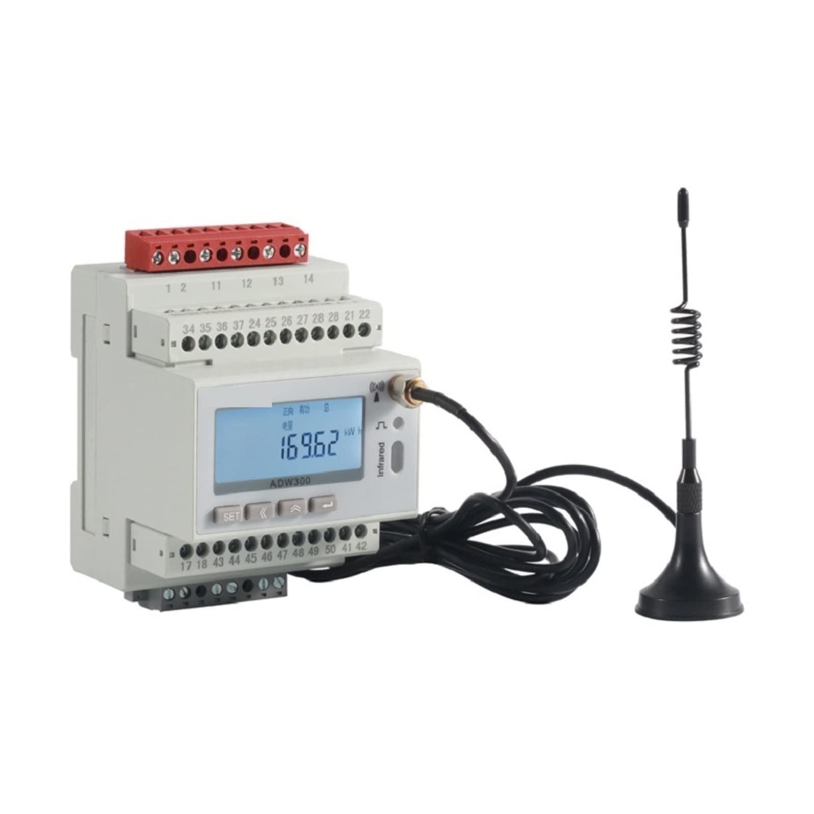 Medidor De Consumo Electrico, El medidor de energía inteligente inalámbrico ADW300 se puede usar en edificios comerciales, fábricas, redes inteligentes, salas de DB, etc. , Fácil de instalar(Wifi comm