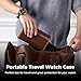 ProCase Watch Travel Case, 2 Slots PU Leather Watch Roll Box for Men, Portable Watch Holder Organizer, Gifts Ideas -Brown