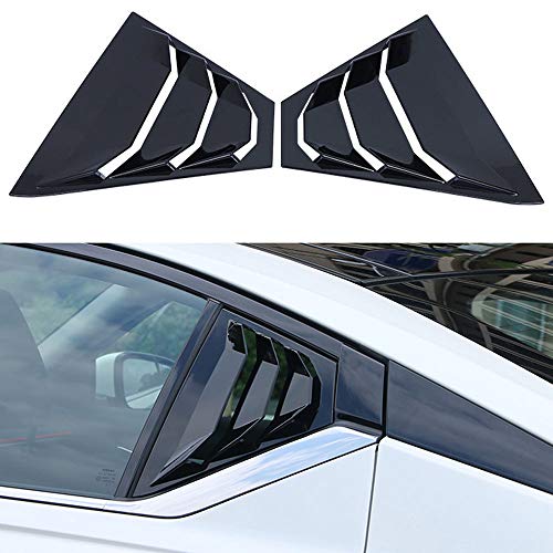 XITER 2PCS ABS Racing Style ABS Rear Side Window Louvers Air Vent Scoop Shades Cover Blinds for Nissan Altima 2019 2020 2021 2022 2023 2024 2025 (Mirror Black)