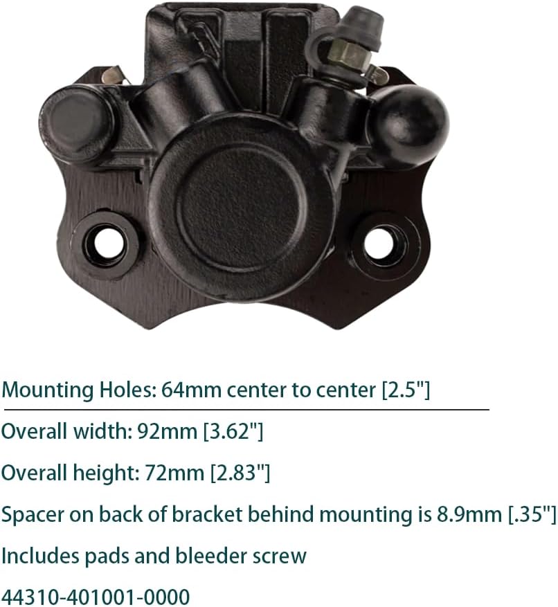 QYMOTO Coleman CK100-S Brake Caliper and Pads for 98cc Go Kart Hydraulic Rear Brake Coleman Powersports 98 cc 3.0 HP SK100 CK100 Go Kart