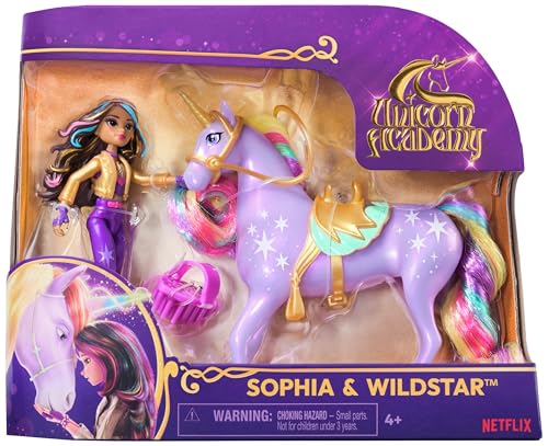 Unicorn Academy - L'Ecole des Licornes - Licorne Wildstar + Poupée Sophia - Licorne, Poupée Et Accessoires À Collectionner - Jouets Inspirés De La Série L'Ecole des Licornes - Jouet Enfant 4 Ans et +
