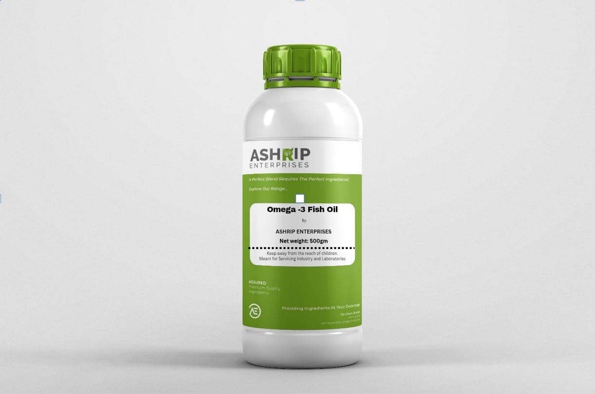 Ashrip Enterprises 500gm Omega-3 Fish Oil For Infant Formula Baby Food, Functional Beverages, Fortified Foods, Bakery Products, Breakfast Cereals, Snacks, Animal & Pet Food.