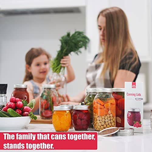 Forjars Canning Lids And Rings Regular Mouth – 48 Pcs/24 Sets - Airtight Seals On Mason Jars To Preserve Food For Meal Prep - 2.7 Inch Stainless Steel And Bands With Silicone Seals thumb #7